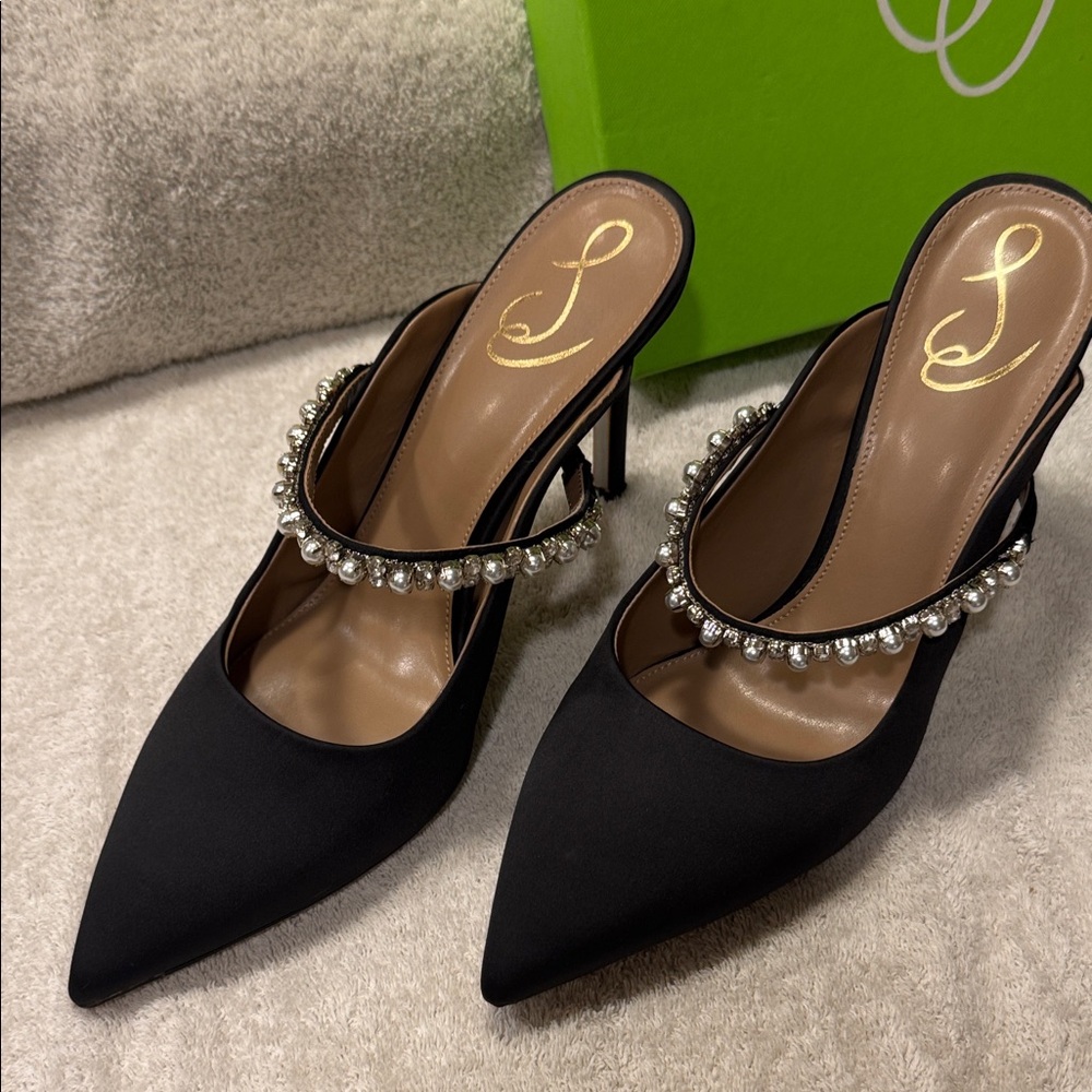 Sam Edelman Black Heels with Silver Accents